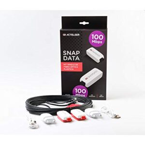 ACTELSER Kit Single 100 Mbps de Fibra Óptica Plástica Snap Data(20 Metros)