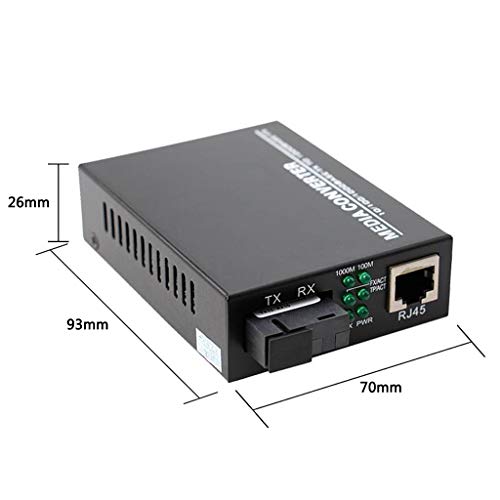 Convertidor de Medios Ethernet Gigabit Convertidor de Fibra Monomodo de 10/100/1000 Mbps Conversor de Medios de Fibra con Un Solo Puerto RJ45, SC, Fuente de Alimentación Externa de 5 V, 2 Paquetes 12 1649519955 214 Convertidor de Medios Ethernet Gigabit Convertidor de Fibra Monomodo de