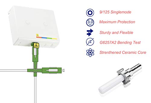 Elfcam Fibra óptica Cable SC/APC a SC/APC monomodo simplex 9/125µm LSZH, Blanco/Verde (10M) 11 1649558623 242 Elfcam Fibra optica Cable SCAPC a SCAPC monomodo simplex 9125µm