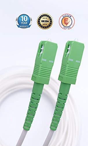 Elfcam Fibra óptica Cable SC/APC a SC/APC monomodo simplex 9/125µm LSZH, Blanco/Verde (10M) 13 1649558624 309 Elfcam Fibra optica Cable SCAPC a SCAPC monomodo simplex 9125µm