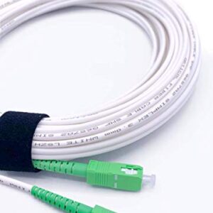 Elfcam Fibra óptica Cable SC/APC a SC/APC monomodo simplex 9/125µm LSZH, Blanco/Verde (10M)