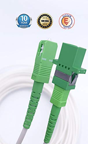 Elfcam® - Cable de Fibra Óptica SC/APC a SC/APC Monomodale Simplex, Entrega con Adaptador para Extensión de Fibra Óptica, Compatible con FTTH Fibra, Blanco (10M) 3 1649591130 57 Elfcam%C2%AE Cable de Fibra Optica SCAPC a SCAPC Monomodale