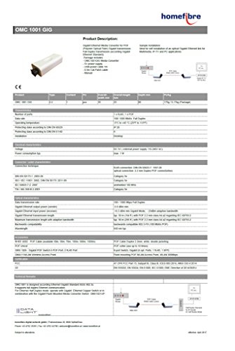 1649599181 754 Homefibre OMC 1001 GIG Convertidor de medios Gigabit para