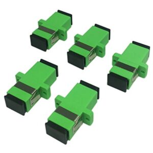 cerrxian SC monomodo Hembra de Adaptador de Cable de Fibra óptica SC a SC Hembra acoplador APC Simplex Solo Modo de Fibra óptica Adaptador de Conector con Panel de Pantalla Plana (5 Unidades)