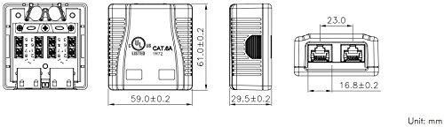 1649663842 366 odedo® Cat 6 A 10 Gigabit 500 MHz Conector para