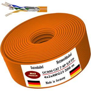 Cable de datos de 10 m hasta 500 m, cable de instalación UC900 HS23 CAT 7 4P LSHF ECA S/FTP 4 x 2 x AWG23, sin halógenos, cable de comunicación LAN (300 m)