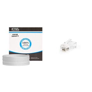 NANOCABLE 10.20.0702-FLEX Cable de Red Ethernet Flexible RJ45 Cat.5E FTP AWG24, Gris, Bobina de 100mts + 10.21.0102-50 Conector para cable de red Ethernet RJ45, 8 hilos Cat.5e UTP