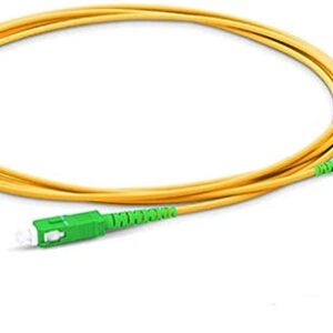 Cable de Fibra Óptica para Router - Latiguillo Monomodo FTTH - 9/125 OS2 - SC/APC-SC/APC Simplex - Compatible 99% Operadores Movistar Jazztel Vodafone Orange Amena Masmovil Yoigo (1 M)