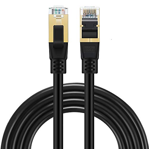 SHULIANCABLE Cable Ethernet Cat 8, Cable de Red Cable de Conexión RJ45 LAN Cable F/FTP Blindaje 40 Gbps,2000Mhz (1M) 10 1649775677 236 SHULIANCABLE Cable Ethernet Cat 8 Cable de Red Cable de