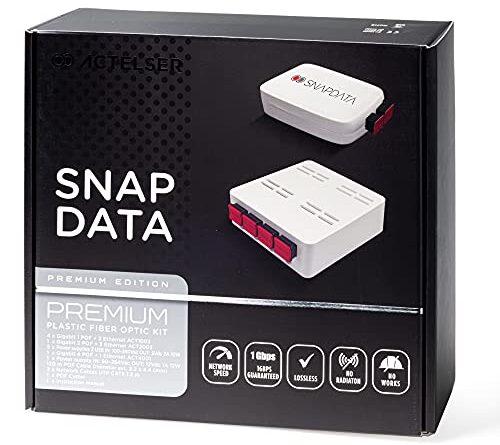 ACTESLER Kit Premium Snap Data de Fibra Optica Plástica (120 Metros)