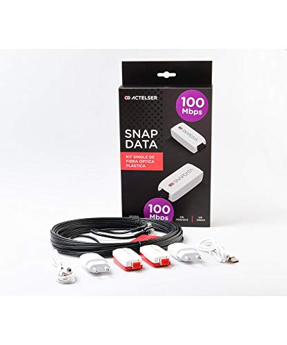 ACTELSER Kit Single 100 Mbps de Fibra Optica Plastica Snap