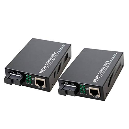 Convertidor de Medios Ethernet Gigabit Convertidor de Fibra Monomodo de 10/100/1000 Mbps Conversor de Medios de Fibra con Un Solo Puerto RJ45, SC, Fuente de Alimentación Externa de 5 V, 2 Paquetes 9 Convertidor de Medios Ethernet Gigabit Convertidor de Fibra Monomodo de