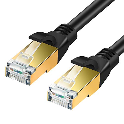 SHULIANCABLE Cable Ethernet Cat 8, Cable de Red Cable de Conexión RJ45 LAN Cable F/FTP Blindaje 40 Gbps,2000Mhz (1M) 9 SHULIANCABLE Cable Ethernet Cat 8 Cable de Red Cable de