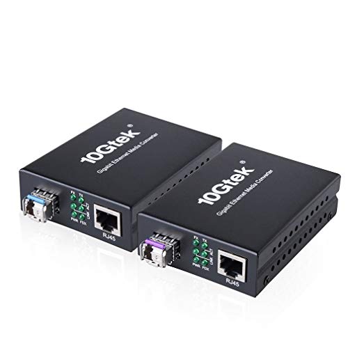 un par de Convertidor de Medios Gigabit Ethernet con un par de Bidi Monomodo Simplex LC SFP, 10/100/1000M RJ45 a 1000Base-LX, European Power Adapters 8 un par de Convertidor de Medios Gigabit Ethernet con un