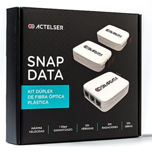 ACTELSER Kit Duplex de Fibra Óptica Plástica Snap Data (50 Metros)