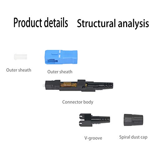 Honglei Conector rápido de Fibra SC/UPC (APC) -C Adaptador de Conector rápido de Fibra óptica para FTTH ODF CATV-10PCS 15 1649531514 326 Honglei Conector rapido de Fibra SCUPC APC C Adaptador de