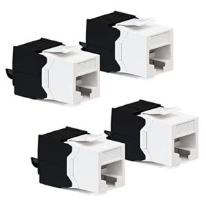 deleyCON 4x CAT6a Jack Keystone Módulo RJ45 - Conector RJ45 para Plástico LSA Montaje a Presión Cable Crudo CAT 500Mhz 10GBit/s