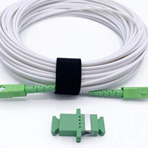 Elfcam® - Cable de Fibra Óptica SC/APC a SC/APC Monomodale Simplex, Entrega con Adaptador para Extensión de Fibra Óptica, Compatible con FTTH Fibra, Blanco (10M)