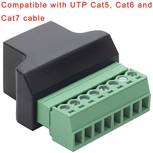 Greluma 1 pieza terminal RJ45 Scew, RJ45 8p8c hembra a terminal AV de 8 pines Adaptador de tornillo Convertidor Enchufe de bloque para CCTV, Cat5, Cat6, DVR 9 1649638605 749 Greluma 1 pieza terminal RJ45 Scew RJ45 8p8c hembra a
