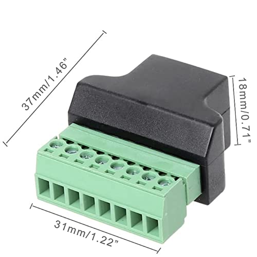 Greluma 1 pieza terminal RJ45 Scew, RJ45 8p8c hembra a terminal AV de 8 pines Adaptador de tornillo Convertidor Enchufe de bloque para CCTV, Cat5, Cat6, DVR 11 1649638606 0 Greluma 1 pieza terminal RJ45 Scew RJ45 8p8c hembra a