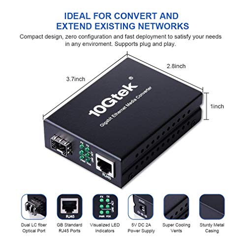 1649651599 613 Convertidor de Medios Gigabit Ethernet con 1Gb Monomodo LC SFP