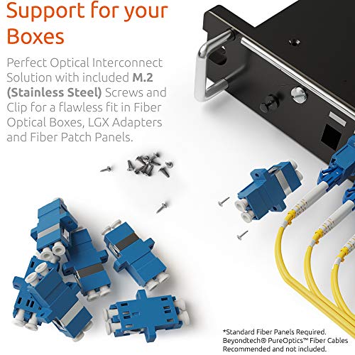Adaptador de fibra óptica LC a LC monomodo UPC dúplex horizontal Color: azul SM (hembra a hembra) - Paquete de 12 - Beyondtech Fibra Optic Extender/Fiber LC Coupler Series 14 1649679820 430 Adaptador de fibra optica LC a LC monomodo UPC