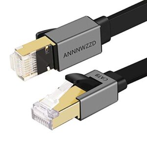 ANNNWZZD Cable Ethernet Cat 8 Cable 1m LAN Plano, Parche de Alta Velocidad de 40 Gbps, 2000 MHz RJ45 (1M)