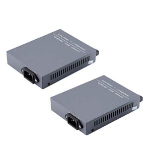 2PCS Gigabit Fibre Media Converter, 10/100 / 1000M Transceptor óptico bidireccional bidireccional Ethernet de fibra única, RJ45 a SC, compatible con IEEE802.3z / AB 1000Base-T Standard y 1000Base-SX