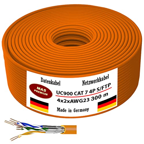 Cable de datos de 10 m hasta 500 m, cable de instalación UC900 HS23 CAT 7 4P LSHF ECA S/FTP 4 x 2 x AWG23, sin halógenos, cable de comunicación LAN (300 m) 11 1649713173 266 Cable de datos de 10 m hasta 500 m cable