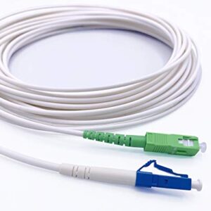 Elfcam® - Cable de Fibra Óptica Monomodo Simplex SC/APC a LC/UPC, 9/125µm LSZH Blanco (10M)