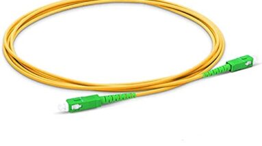 Cable de Fibra Óptica para Router - Latiguillo Monomodo FTTH - 9/125 OS2 - SC/APC-SC/APC Simplex - Compatible 99% Operadores Movistar Jazztel Vodafone Orange Amena Masmovil Yoigo (1 M)
