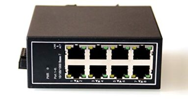 WIWAV WDH-8GT-DC 10/100/1000Mbps Switches Ethernet industriales Gigabit de 8 Puertos no administrados con riel DIN/Montaje en Pared (Certificación UL, sin Ventilador, -30°C ~ 75°C)