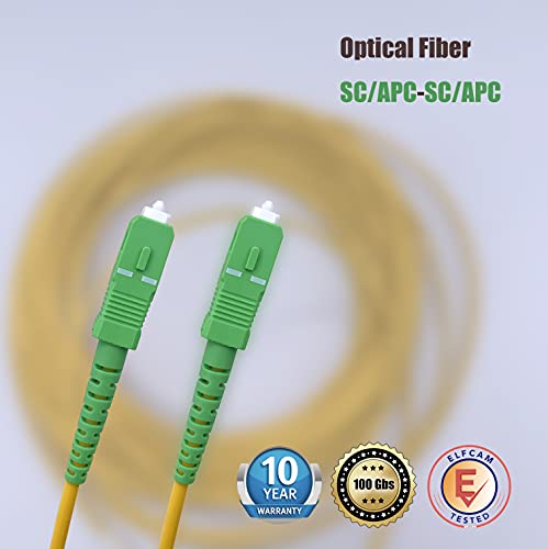 Elfcam Fibra óptica cable SC/APC a SC/APC monomodo simplex 9/125, Compatible con Orange, Movistar, Vodafone y Jazztel 11 1649771133 818 Elfcam Fibra optica cable SCAPC a SCAPC monomodo simplex 9125