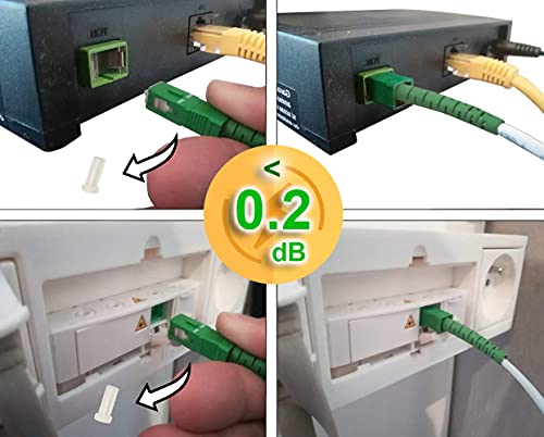 Elfcam Fibra óptica cable SC/APC a SC/APC monomodo simplex 9/125, Compatible con Orange, Movistar, Vodafone y Jazztel 17 1649771134 58 Elfcam Fibra optica cable SCAPC a SCAPC monomodo simplex 9125