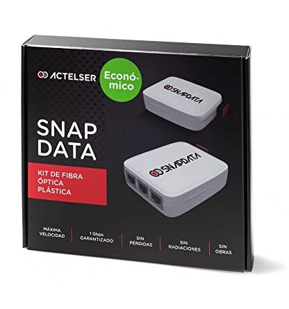 ACTELSER Kit Básico economico de Fibra Óptica Plástica Snap Data (50 Metros)