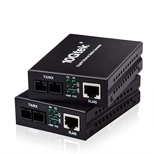 2 Pack Convertidor de Medios Gigabit Ethernet Built in 1Gb Monomodo