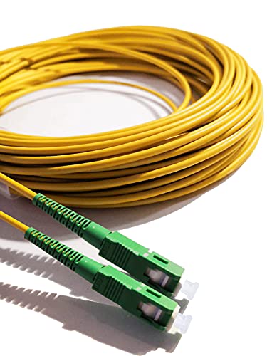 Elfcam Fibra óptica cable SC/APC a SC/APC monomodo simplex 9/125, Compatible con Orange, Movistar, Vodafone y Jazztel 10 Elfcam Fibra optica cable SCAPC a SCAPC monomodo simplex 9125